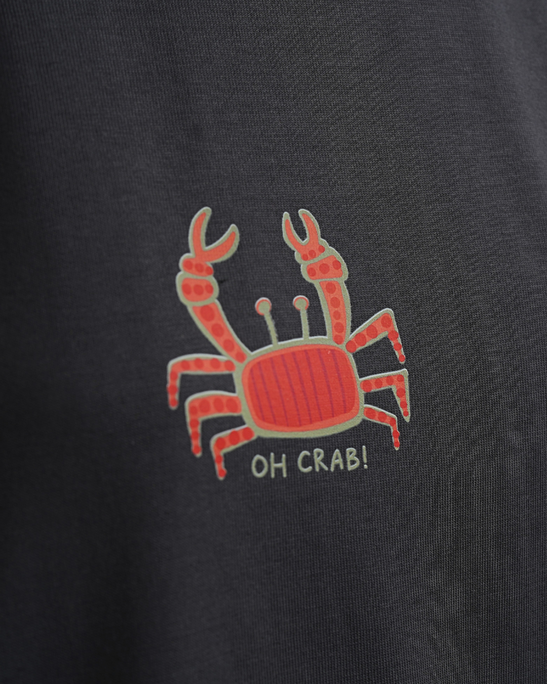 Oh Crab! Charcoal Oversized T-shirt