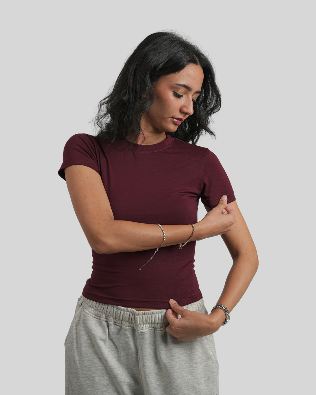 Burgundy Baby Tee