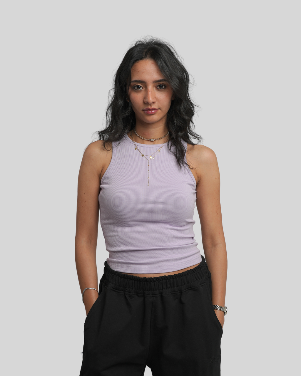 Lilac Ribbed Tank Top
