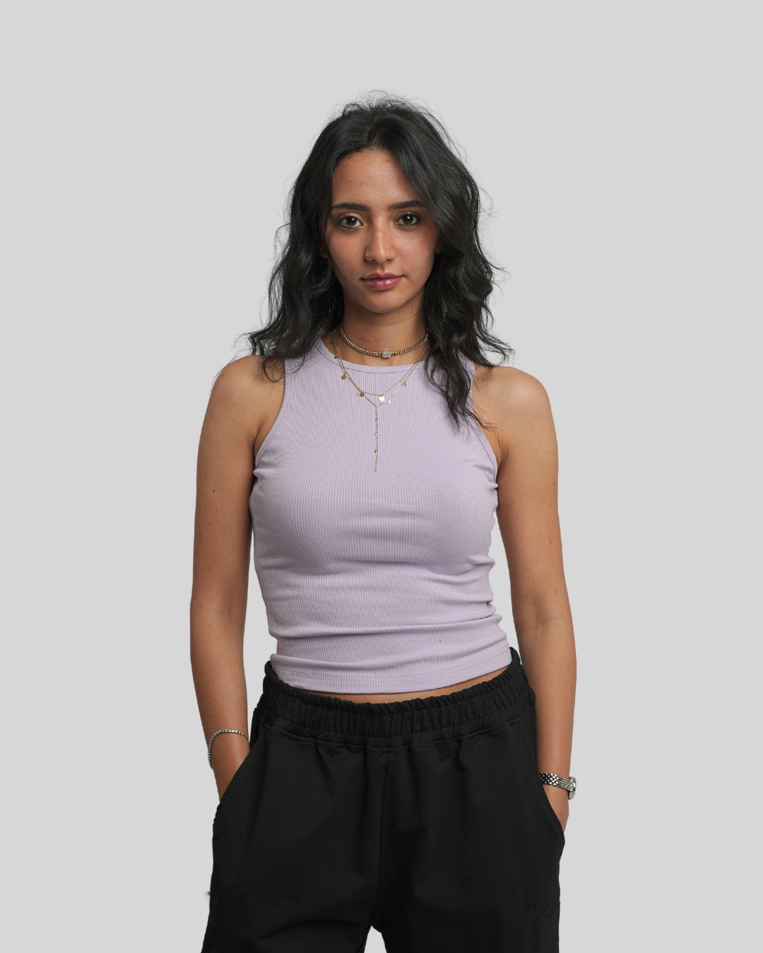 Lilac Ribbed Tank Top