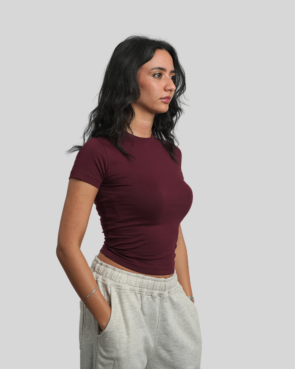 Burgundy Baby Tee