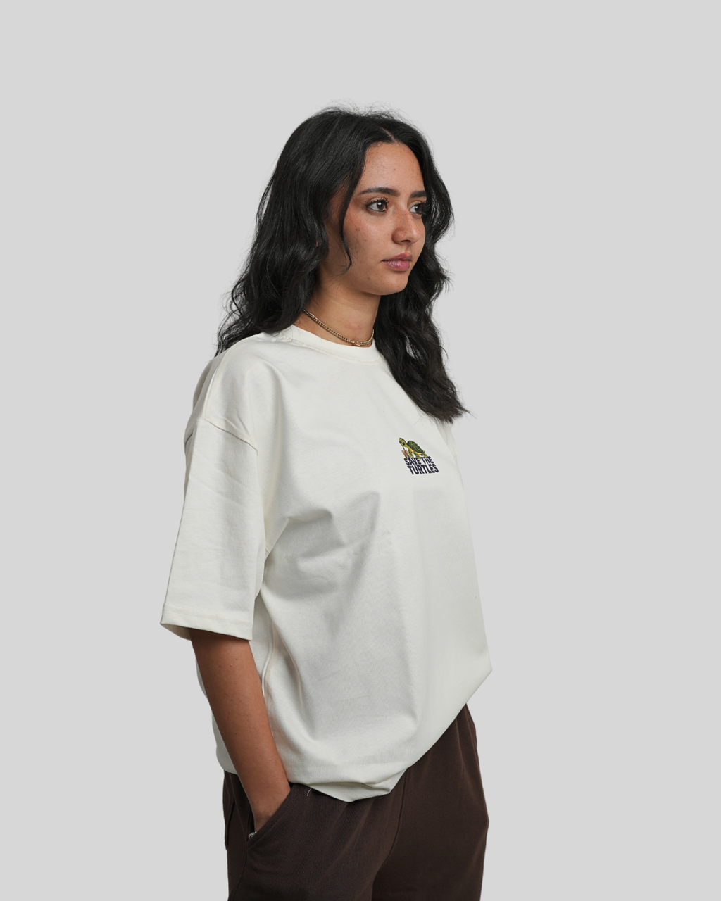Save The Turtles Off-white Oversized T-shirt