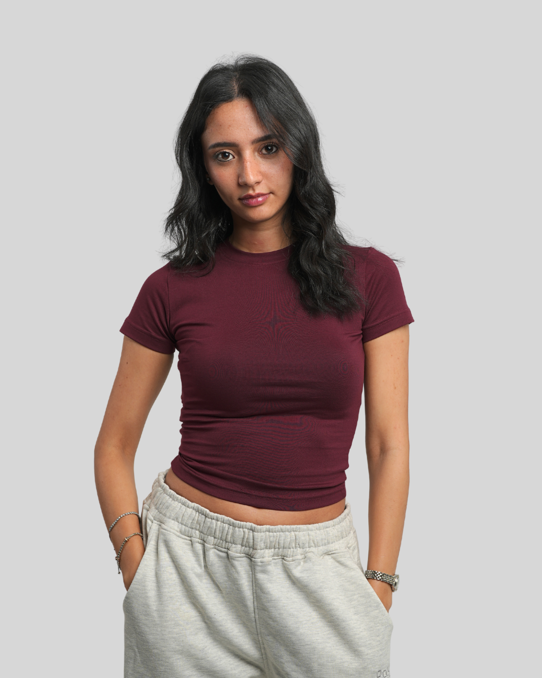 Burgundy Baby Tee